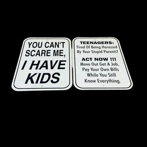 Parents Humorous Kids Children Teenagers Plastic Wall Hanging Signs